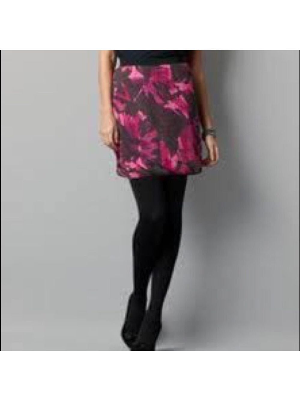 LOFT Magenta Floral Bubble Skirt